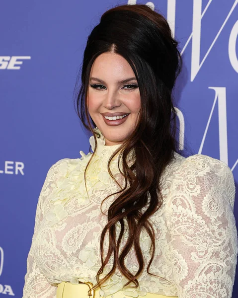 stock image Lana Del Rey wearing a Zimmermann dress arrives at the 2023 Billboard Women In Music held at the YouTube Theater on March 1, 2023 in Inglewood, Los Angeles, California, United States.