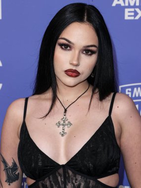 Maggie Lindemann arrives at the 2023 Billboard Women In Music held at the YouTube Theater on March 1, 2023 in Inglewood, Los Angeles, California, United States. 