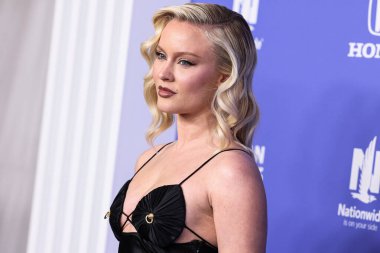Zara Larsson wearing a Schiaparelli dress arrives at the 2023 Billboard Women In Music held at the YouTube Theater on March 1, 2023 in Inglewood, Los Angeles, California, United States. 
