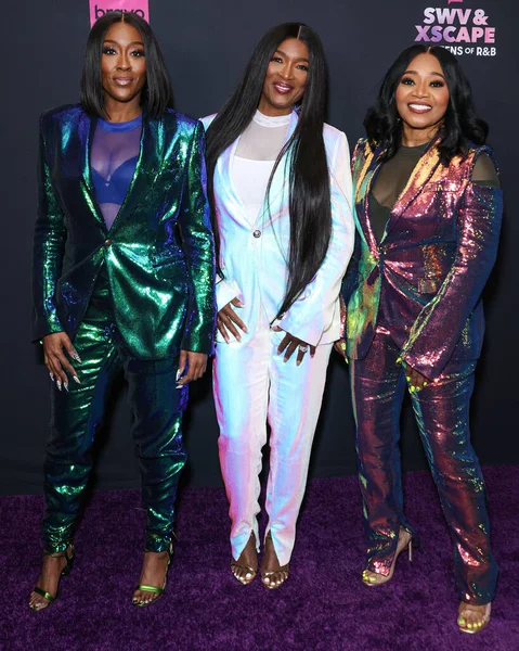 stock image Cheryl 'Coko' Gamble, Tamara 'Taj' George and Leanne 'Lelee' Lyons arrive at Bravo's 'SWV & Xscape: The Queens of R&B' Season 1 Press Event held at The Aster on March 2, 2023 in Hollywood, Los Angeles, California, United States. 