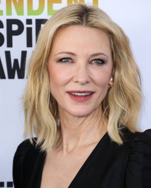Australian actress Cate Blanchett wearing Loewe arrives at the 2023 Film Independent Spirit Awards held at the Santa Monica Beach on March 4, 2023 in Santa Monica, Los Angeles, California, United States.