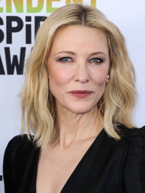Australian actress Cate Blanchett wearing Loewe arrives at the 2023 Film Independent Spirit Awards held at the Santa Monica Beach on March 4, 2023 in Santa Monica, Los Angeles, California, United States.