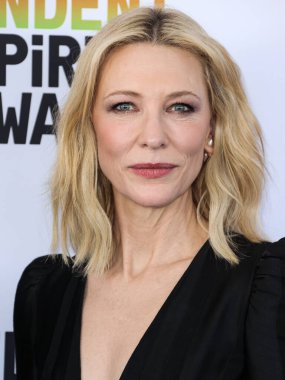 Australian actress Cate Blanchett wearing Loewe arrives at the 2023 Film Independent Spirit Awards held at the Santa Monica Beach on March 4, 2023 in Santa Monica, Los Angeles, California, United States.