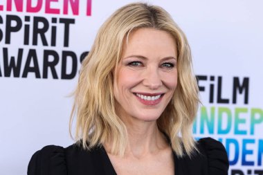 Australian actress Cate Blanchett wearing Loewe arrives at the 2023 Film Independent Spirit Awards held at the Santa Monica Beach on March 4, 2023 in Santa Monica, Los Angeles, California, United States.