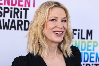 Australian actress Cate Blanchett wearing Loewe arrives at the 2023 Film Independent Spirit Awards held at the Santa Monica Beach on March 4, 2023 in Santa Monica, Los Angeles, California, United States.