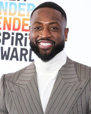 American former professional basketball player Dwyane Wade arrives at the 2023 Film Independent Spirit Awards held at the Santa Monica Beach on March 4, 2023 in Santa Monica, Los Angeles, California, United States. 