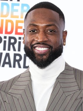 American former professional basketball player Dwyane Wade arrives at the 2023 Film Independent Spirit Awards held at the Santa Monica Beach on March 4, 2023 in Santa Monica, Los Angeles, California, United States. 