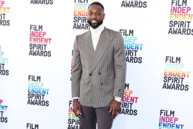 American former professional basketball player Dwyane Wade arrives at the 2023 Film Independent Spirit Awards held at the Santa Monica Beach on March 4, 2023 in Santa Monica, Los Angeles, California, United States. 