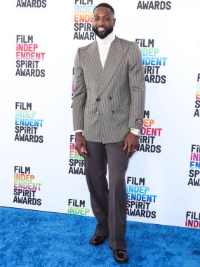 American former professional basketball player Dwyane Wade arrives at the 2023 Film Independent Spirit Awards held at the Santa Monica Beach on March 4, 2023 in Santa Monica, Los Angeles, California, United States. 