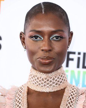 Jodie Turner-Smith wearing an Elie Saab Haute Couture dress and Anita Ko jewelry arrives at the 2023 Film Independent Spirit Awards held at the Santa Monica Beach on March 4, 2023 in Santa Monica, Los Angeles, California, United States. 