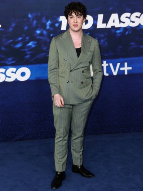 Charlie Hiscock, Apple TV 'nin Los Angeles Premiere of Orijinal Dizisi Ted Lasso' nun 3. sezonu için 7 Mart 2023 'te Westwood, Los Angeles, Kaliforniya' da Regency Village Theatre 'a geldi.. 