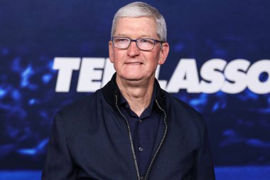 Apple 'ın İcra Kurulu Başkanı Tim Cook, 7 Mart 2023' te Westwood, Los Angeles, Kaliforniya, ABD 'deki Regency Village Theatre' da düzenlenen Apple TV + 's Original Series' Ted Lasso 'nun 3. sezonuna geliyor..