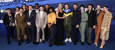 Oyuncular 7 Mart 2023 'te Westwood, Los Angeles, Kaliforniya' da Regency Village Theatre 'da düzenlenen Los Angeles Prömiyer of Apple TV +' s Original Series 'Ted Lasso' nun 3. sezonuna geldiler..