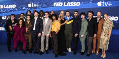 Oyuncular 7 Mart 2023 'te Westwood, Los Angeles, Kaliforniya' da Regency Village Theatre 'da düzenlenen Los Angeles Prömiyer of Apple TV +' s Original Series 'Ted Lasso' nun 3. sezonuna geldiler..