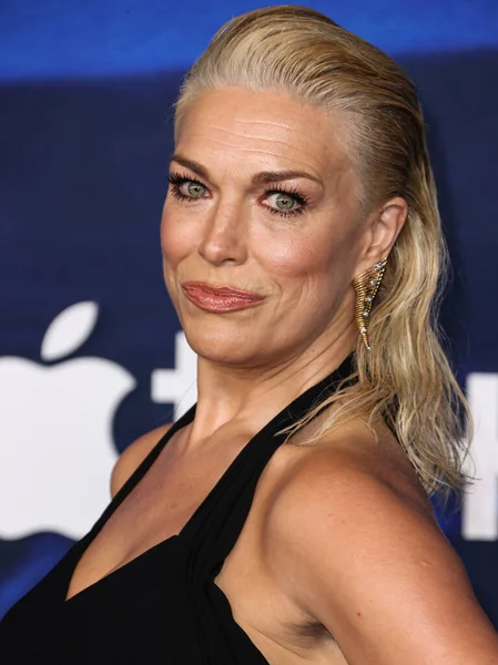 stock image British actress Hannah Waddingham wearing a Tarik Ediz jumpsuit arrives at the Los Angeles Premiere Of Apple TV+'s Original Series 'Ted Lasso' Season 3 held at the Regency Village Theatre on March 7, 2023 in Westwood, Los Angeles, California