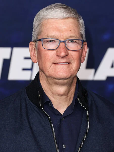 Головний Виконавчий Директор Apple Тім Кук Прибуває Лос Анджелес Прем — стокове фото