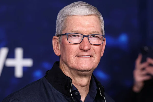 stock image Chief Executive Officer of Apple Tim Cook arrives at the Los Angeles Premiere Of Apple TV+'s Original Series 'Ted Lasso' Season 3 held at the Regency Village Theatre on March 7, 2023 in Westwood, Los Angeles, California, United States. 