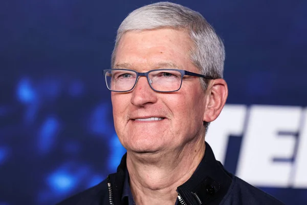 stock image Chief Executive Officer of Apple Tim Cook arrives at the Los Angeles Premiere Of Apple TV+'s Original Series 'Ted Lasso' Season 3 held at the Regency Village Theatre on March 7, 2023 in Westwood, Los Angeles, California, United States.