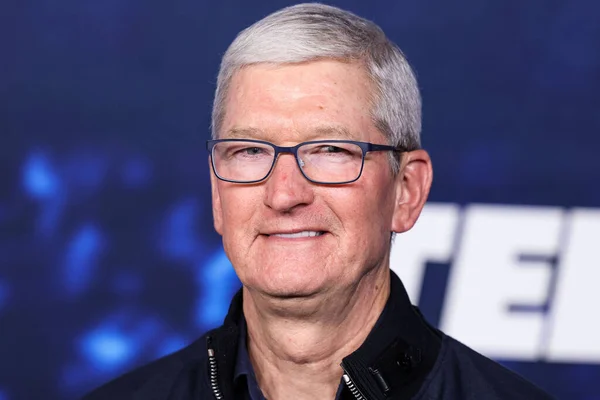 stock image Chief Executive Officer of Apple Tim Cook arrives at the Los Angeles Premiere Of Apple TV+'s Original Series 'Ted Lasso' Season 3 held at the Regency Village Theatre on March 7, 2023 in Westwood, Los Angeles, California, United States.