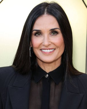 American actress Demi Moore arrives at the Versace Fall/Winter 2023 Fashion Show held at the Pacific Design Center on March 9, 2023 in West Hollywood, Los Angeles, California, United States.  clipart