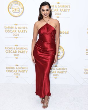 Brezilyalı model Gizele Oliveira, 10 Mart 2023 tarihinde Bel Air, Los Angeles, Kaliforniya, ABD 'de düzenlenen Darren Dzienciol ve Richie Akiva Oscar Partisi 2023' e ulaşır.. 