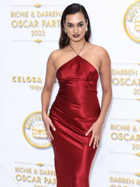 Brezilyalı model Gizele Oliveira, 10 Mart 2023 tarihinde Bel Air, Los Angeles, Kaliforniya, ABD 'de düzenlenen Darren Dzienciol ve Richie Akiva Oscar Partisi 2023' e ulaşır.. 