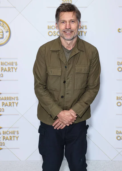 Danimarkalı aktör ve yapımcı Nikolaj Coster-Waldau, 10 Mart 2023 tarihinde Bel Air, Los Angeles, Kaliforniya, ABD 'de düzenlenen Darren Dzienciol ve Richie Akiva Oscar Partisi 2023' e geldi.. 