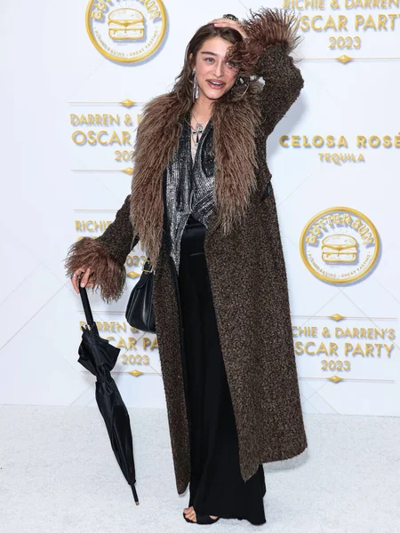 美国女演员敖德萨 Zion 敖德萨 塞加尔 阿德龙饰 于2023年3月10日抵达位于美国加利福尼亚州洛杉矶贝尔航空 Bel Air 的私人住宅举行的Darren Dzienciol — 图库照片