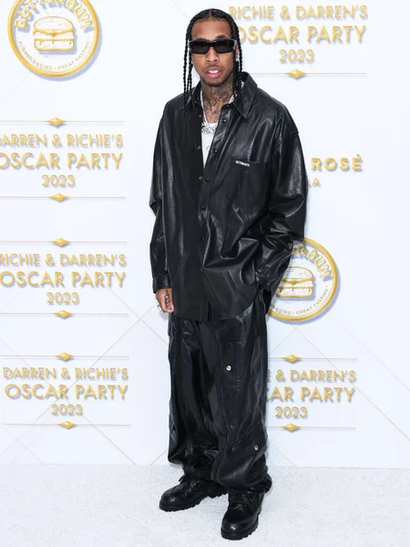 Amerykański Raper Tyga Micheal Ray Stevenson Przybywa Darren Dzienciol Richie — Zdjęcie stockowe
