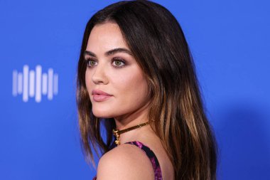 Lucy Hale wearing Versace arrives at the Fashion Trust U.S. Awards 2023 held at Goya Studios on March 21, 2023 in Hollywood, Los Angeles, California, United States. clipart