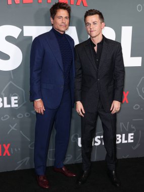 Rob Lowe ve oğlu John Owen Lowe Netflix 'in' istikrarsız '1. sezonunun Los Angeles Premiere' ine 23 Mart 2023 'te Hollywood, Los Angeles, Kaliforniya, ABD' deki Netflix Tudum Tiyatrosu 'nda geldiler.. 