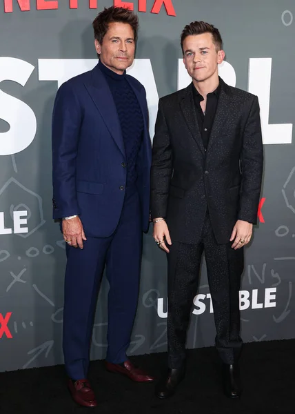 Rob Lowe Oğlu John Owen Lowe Netflix Istikrarsız Sezonunun Los — Stok fotoğraf