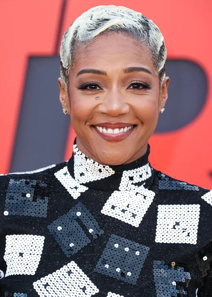 stock image American stand-up comedian and actress Tiffany Haddish arrives at the World Premiere Of Amazon Studios' And Skydance Media's 'Air' held at the Regency Village Theatre on March 27, 2023 in Westwood, Los Angeles, California, United States.