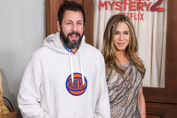 Adam Sandler Jennifer Aniston Llegan Estreno Murder Mystery Netflix Regency —  Fotos de Stock