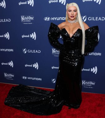 Amerikalı şarkıcı, söz yazarı, oyuncu ve televizyon kişiliği Christina Aguilera, 30 Mart 2023 'te Beverly Hilton Hotel' de düzenlenen 34. Yıllık GLAAD Medya Ödülleri 'ne geldi.. 