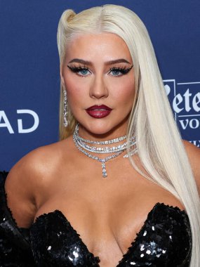 Amerikalı şarkıcı, söz yazarı, oyuncu ve televizyon kişiliği Christina Aguilera, 30 Mart 2023 'te Beverly Hilton Hotel' de düzenlenen 34. Yıllık GLAAD Medya Ödülleri 'ne geldi.. 