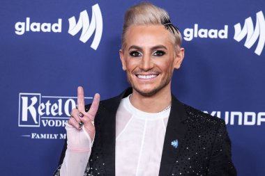 Amerikalı dansçı, oyuncu, şarkıcı, yapımcı, televizyon sunucusu ve YouTube kişiliği / Ariana Grandes erkek kardeşi Frankie Grande, 30 Mart 2023 'te Beverly Hilton Hotel' de düzenlenen 34.