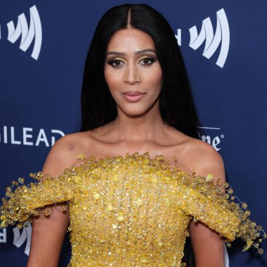 American model, actress and fashion designer Isis King arrives at the 34th Annual GLAAD Media Awards Los Angeles held at The Beverly Hilton Hotel on March 30, 2023 in Beverly Hills, Los Angeles, California, United States.  clipart