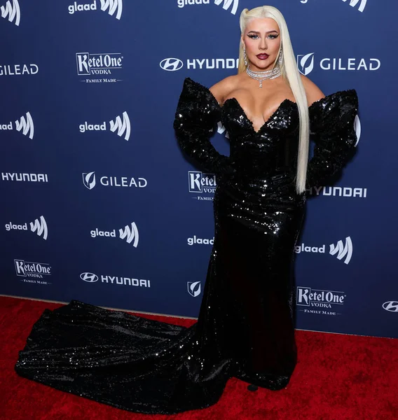Amerikaanse Zangeres Songwriter Actrice Televisiepersoonlijkheid Christina Aguilera Arriveert 34E Jaarlijkse — Stockfoto