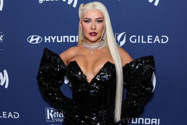 American singer, songwriter, actress and television personality Christina Aguilera arrives at the 34th Annual GLAAD Media Awards Los Angeles held at The Beverly Hilton Hotel on March 30, 2023 in Beverly Hills, Los Angeles, California, United States. 