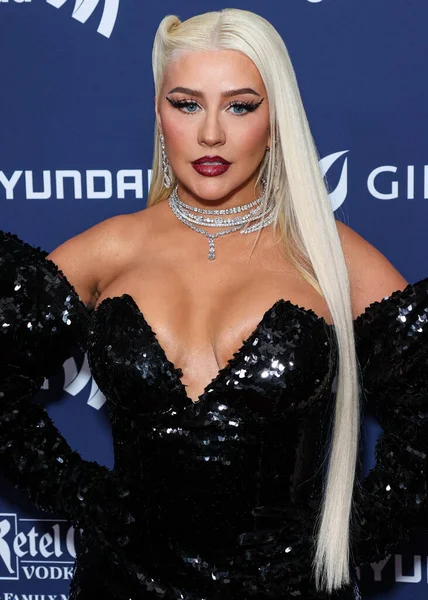 Amerikaanse Zangeres Songwriter Actrice Televisiepersoonlijkheid Christina Aguilera Arriveert 34E Jaarlijkse — Stockfoto