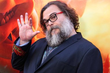 Jack Black arrives at the Los Angeles Special Screening Of Universal Pictures, Nintendo And Illumination Entertainment's 'The Super Mario Bros. Movie' held at the Regal Cinemas LA Live & 4DX Movie on April 1, 2023 clipart