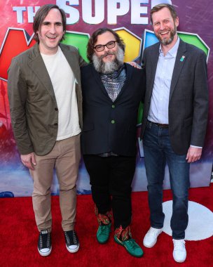 Michael Jelenic, Jack Black ve Aaron Horvath, Los Angeles Universal Pictures, Nintendo And Illumination Entertainment 'ın 1 Nisan 2023' te Regal Cinemas LA Live & 4DX Movie 'deki 
