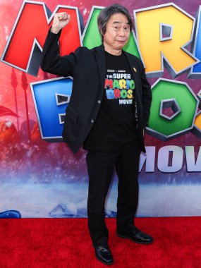  Shigeru Miyamoto, Los Angeles Universal Pictures, Nintendo And Illumination Entertainment 'ın 1 Nisan 2023' te Los Angeles 'taki Regal Sineması' nda gerçekleştirilen 
