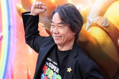  Shigeru Miyamoto, Los Angeles Universal Pictures, Nintendo And Illumination Entertainment 'ın 1 Nisan 2023' te Los Angeles 'taki Regal Sineması' nda gerçekleştirilen 