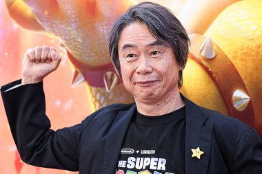  Shigeru Miyamoto arrives at the Los Angeles Special Screening Of Universal Pictures, Nintendo And Illumination Entertainment's 'The Super Mario Bros. Movie' held at the Regal Cinema on April 1, 2023 in Los Angeles clipart