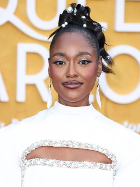 Amerikalı aktris Arsema Thomas, Netflix 'in Queen Charlotte: A Bridgerton Story' nin birinci sezonunu 26 Nisan 2023 'te Westwood, Los Angeles, Kaliforniya, ABD' deki Regency Village Theatre 'da düzenlenen Dünya Premiere Screening Event of Netflix' in birinci sezonuna geliyor.. 