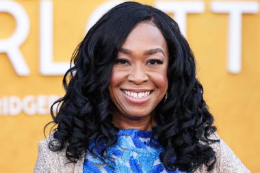 American television screenwriter, producer and author Shonda Rhimes arrives at the World Premiere Screening Event Of Netflix's 'Queen Charlotte: A Bridgerton Story' Season 1 held at the Regency Village Theatre on April 26, 2023 in Westwood, LA, CA clipart