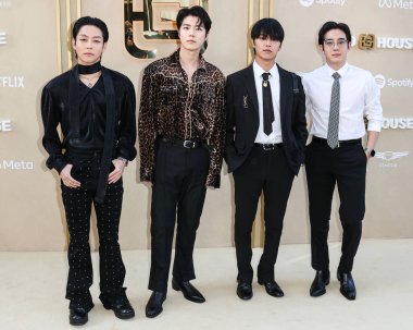 Güney Kore indie-rock grubundan Kim Woo-sung, Jaehyeong Lee, Lee Hajoon ve Dojoon, 6 Mayıs 2023 'te Los Angeles, Kaliforniya, ABD' deki The Music Center 'da düzenlenen Gold House' un 2..