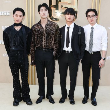 Güney Kore indie-rock grubundan Kim Woo-sung, Jaehyeong Lee, Lee Hajoon ve Dojoon, 6 Mayıs 2023 'te Los Angeles, Kaliforniya, ABD' deki The Music Center 'da düzenlenen Gold House' un 2..
